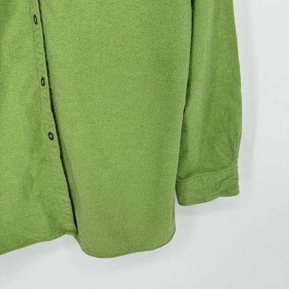 Woolrich Flannel Shirt MENS XXL Gorpcore Preppy Outdoor Nature Camping Green - Picture 3 of 8